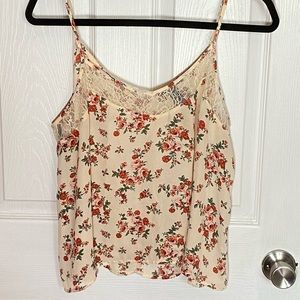 Forever 21 cropped floral cami tank top